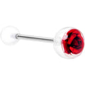 BodyCandy Bubble Rose Red Barbell Tongue Ring — main product shot