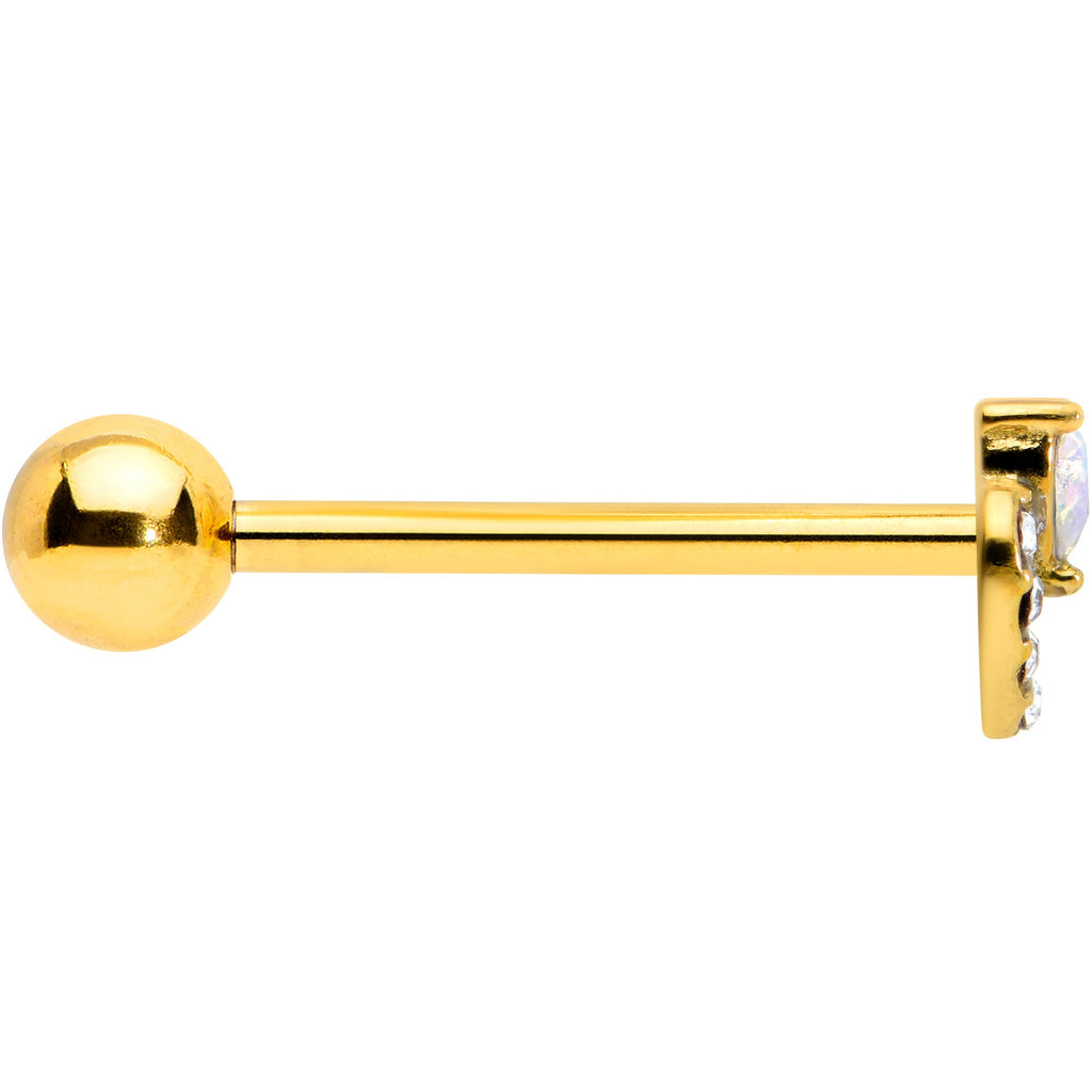 BodyCandy Clear CZ Gem Gold Tone Double Valentine Heart Barbell Tongue Ring — lifestyle context