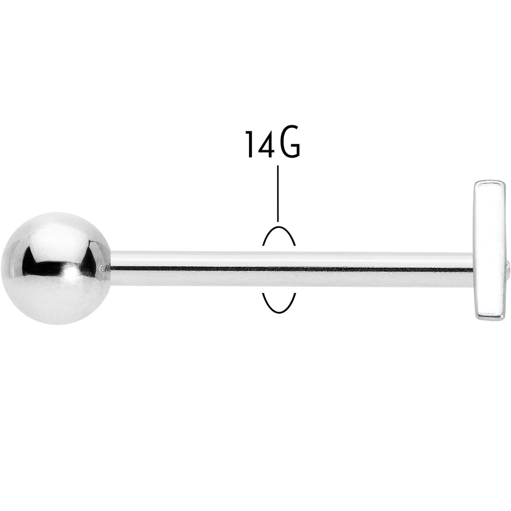 BodyCandy Clear Gem Double Triangle Barbell Tongue Ring — back view