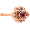 BodyCandy 20G 1/4 Red Gem Rose Gold Tone Octogram Star Nose Bone — main product shot