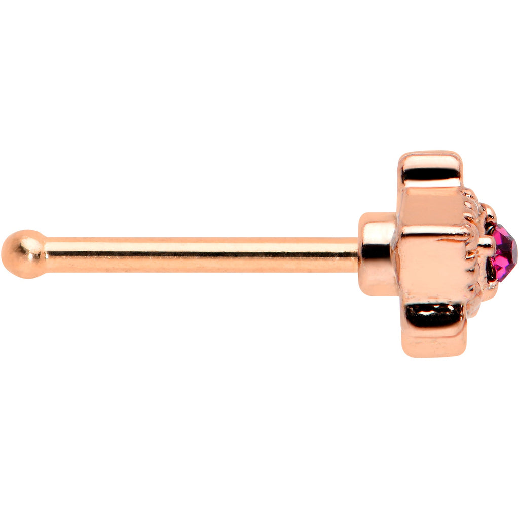 BodyCandy 20G 1/4 Red Gem Rose Gold Tone Octogram Star Nose Bone — lifestyle context