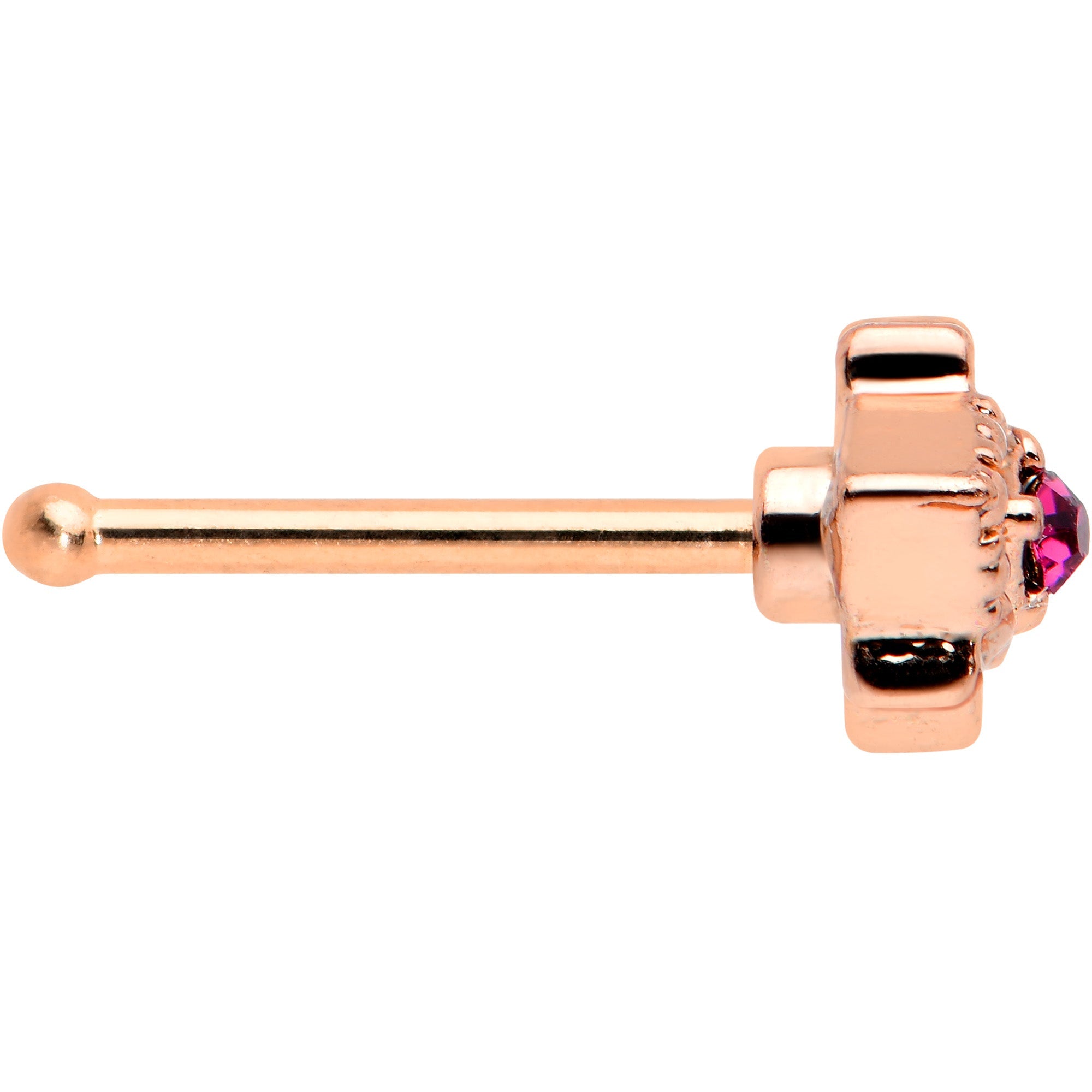 BodyCandy 20G 1/4 Red Gem Rose Gold Tone Octogram Star Nose Bone — lifestyle context