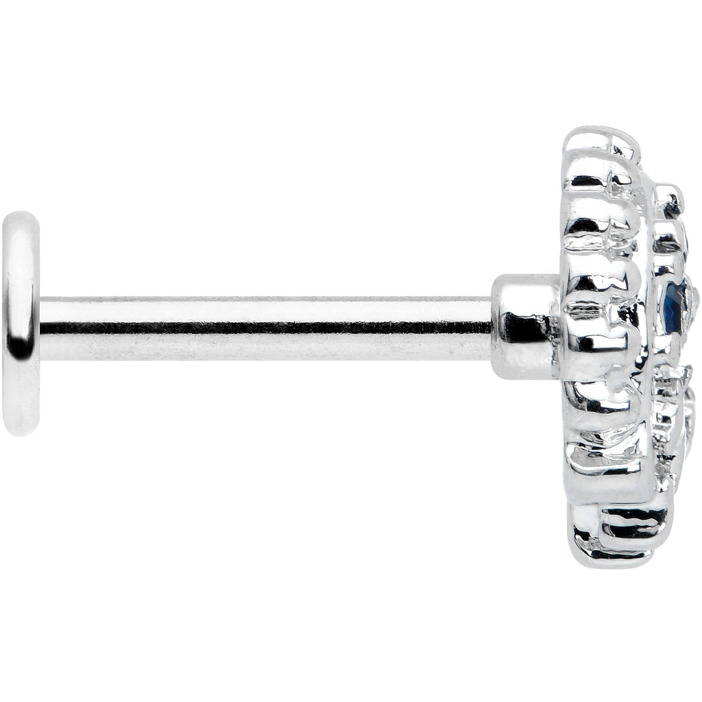 BodyCandy 16G 5/16 Blue Clear Gem Abstract Arch Labret Monroe Tragus — lifestyle context