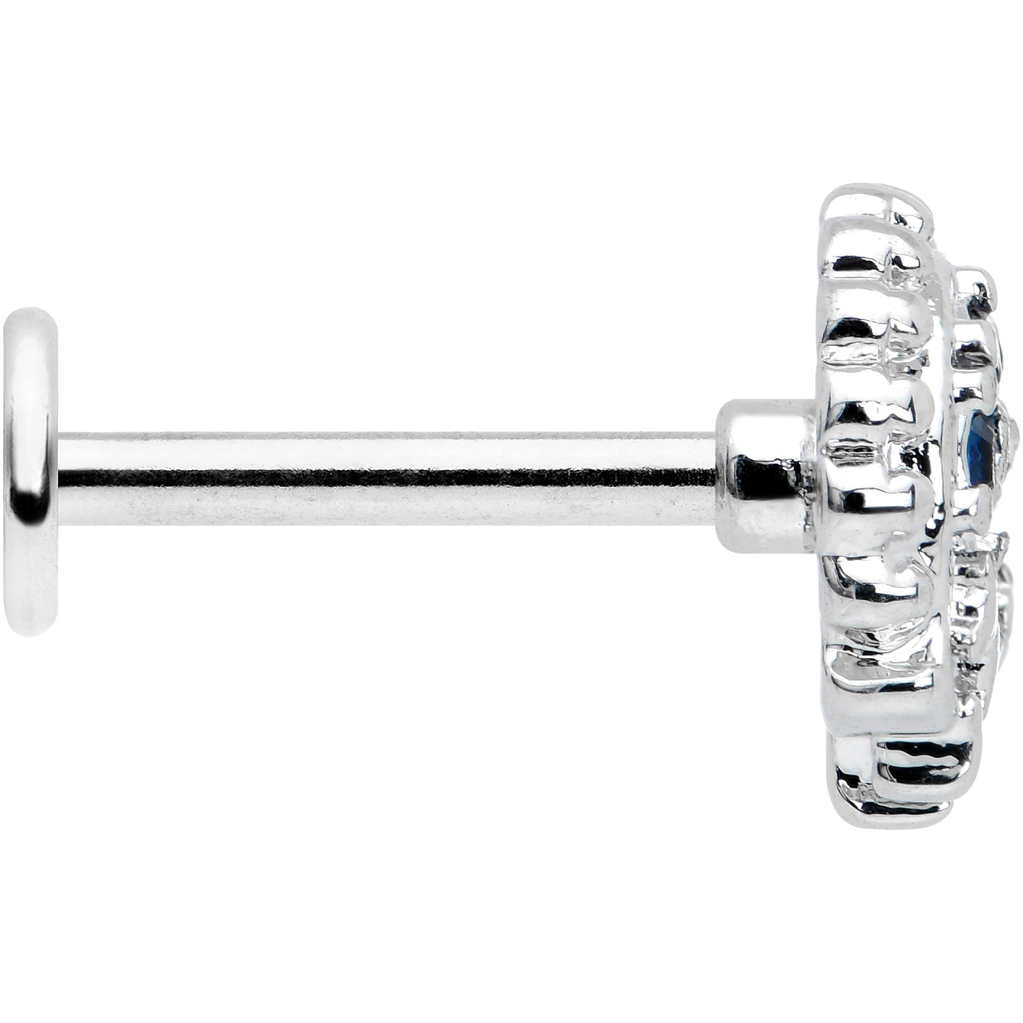 BodyCandy 16G 5/16 Blue Clear Gem Abstract Arch Labret Monroe Tragus — lifestyle context