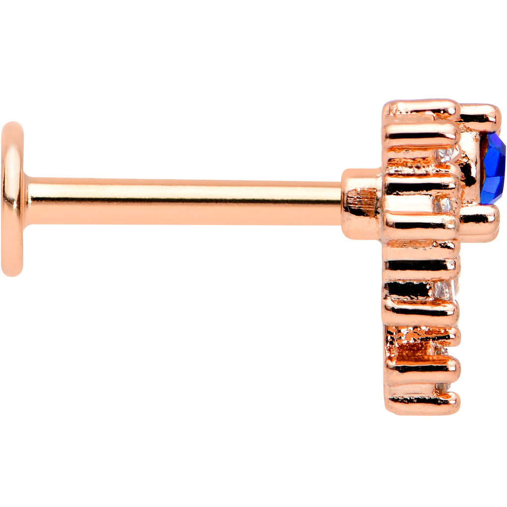 BodyCandy 16G 5/16 Blue Gem Rosy Tone Glamour Flare Labret Monroe Tragus — lifestyle context