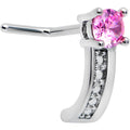 BodyCandy 20G 1/4 Pink Gem Texture Glam Faux Hoop L Shape Nose Ring — main product shot