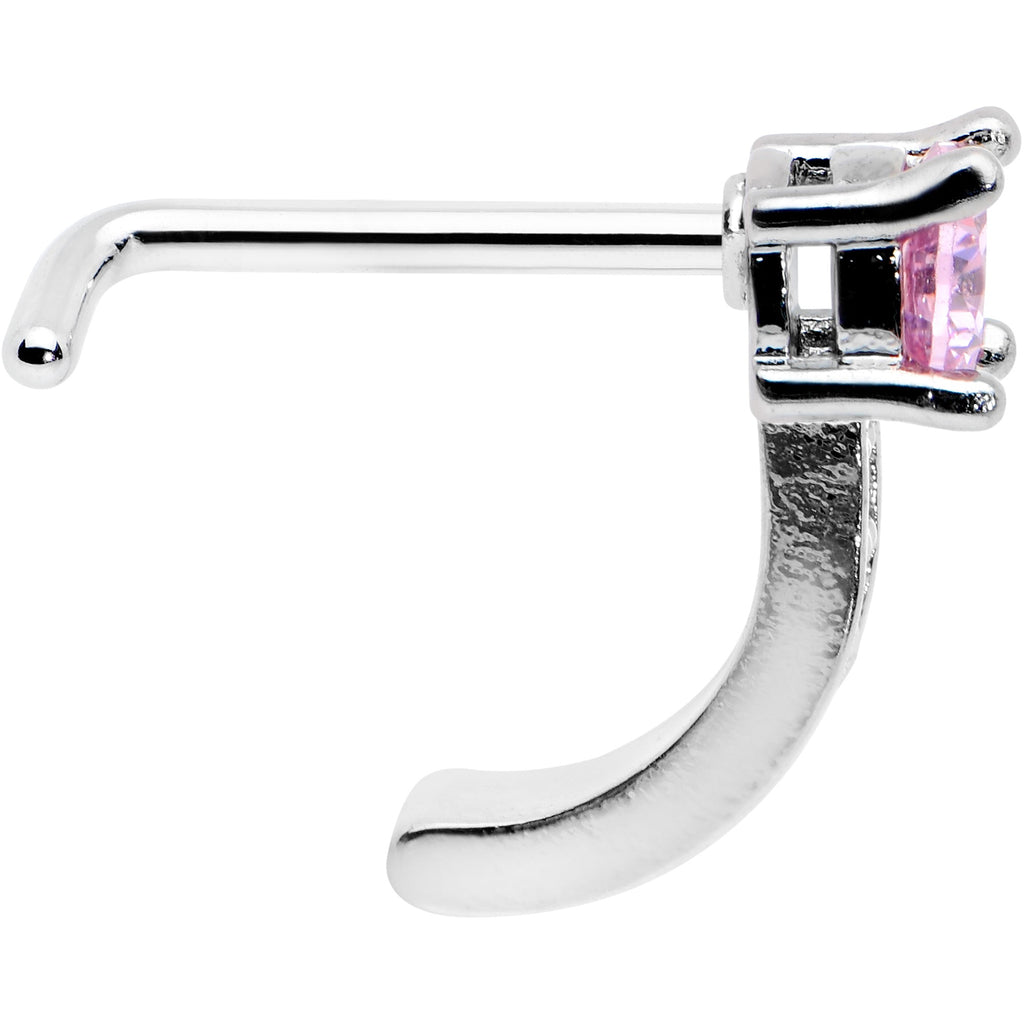 BodyCandy 20G 1/4 Pink Gem Texture Glam Faux Hoop L Shape Nose Ring — lifestyle context