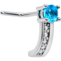 BodyCandy 20G 1/4 Blue Gem Texture Glam Faux Hoop L Shape Nose Ring — main product shot