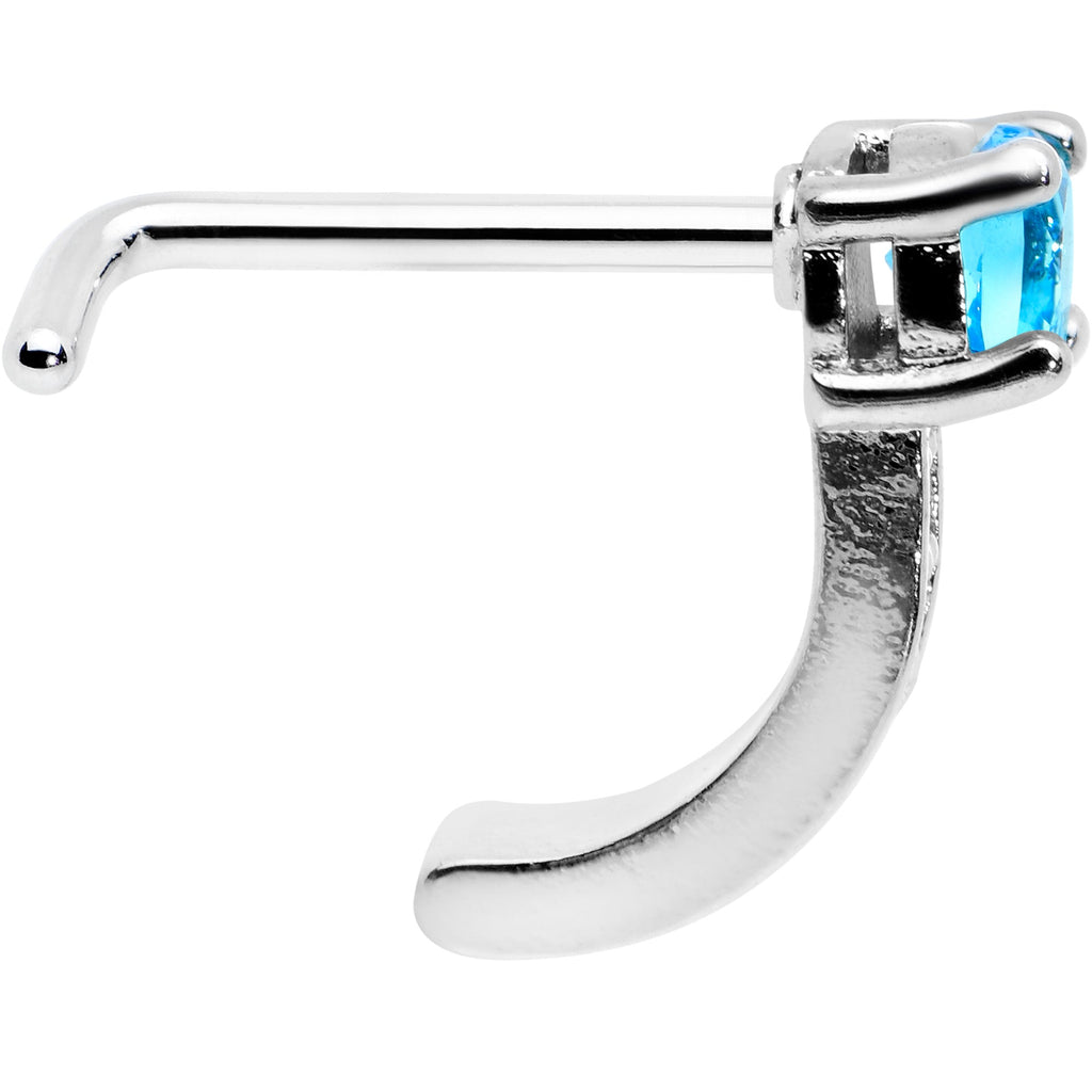 BodyCandy 20G 1/4 Blue Gem Texture Glam Faux Hoop L Shape Nose Ring — lifestyle context