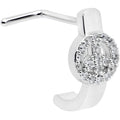 BodyCandy 20G 1/4 Clear Gem Retro Peace Sign Faux Hoop L Shape Nose Ring — main product shot