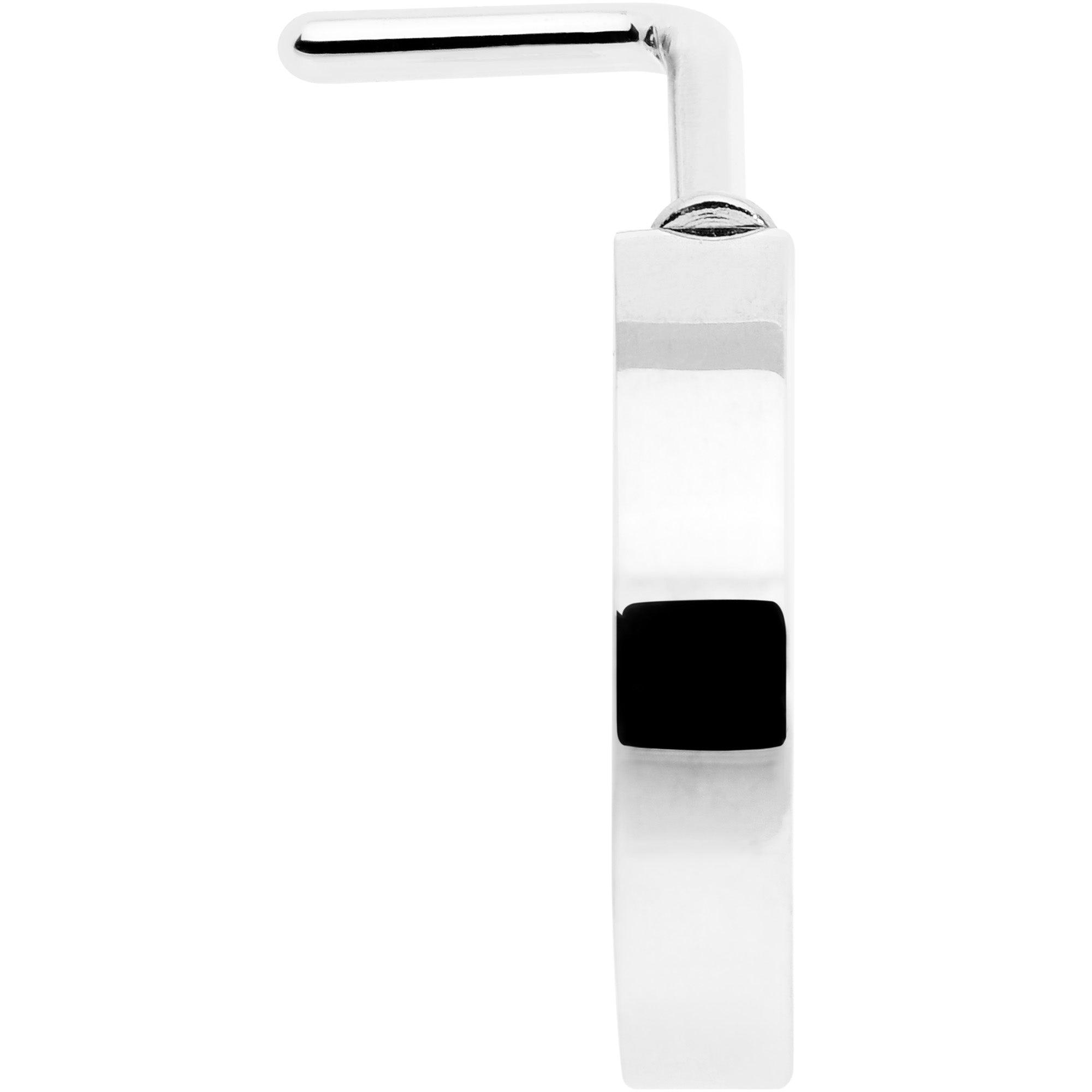 BodyCandy 20G 1/4 Simply Smooth Faux Hoop L Shape Nose Ring — detail close-up