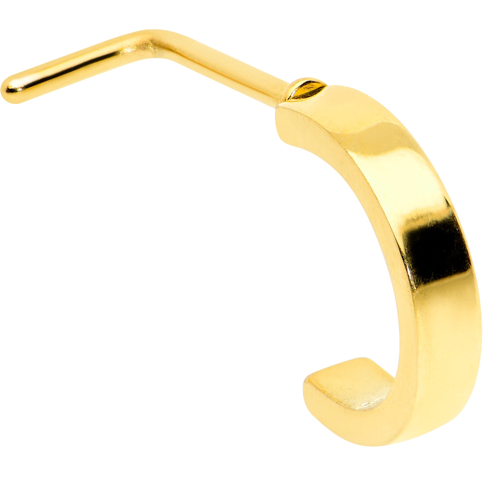 BodyCandy 20G 1/4 Gold Tone Simply Smooth Faux Hoop L Shape Nose Ring — main product shot