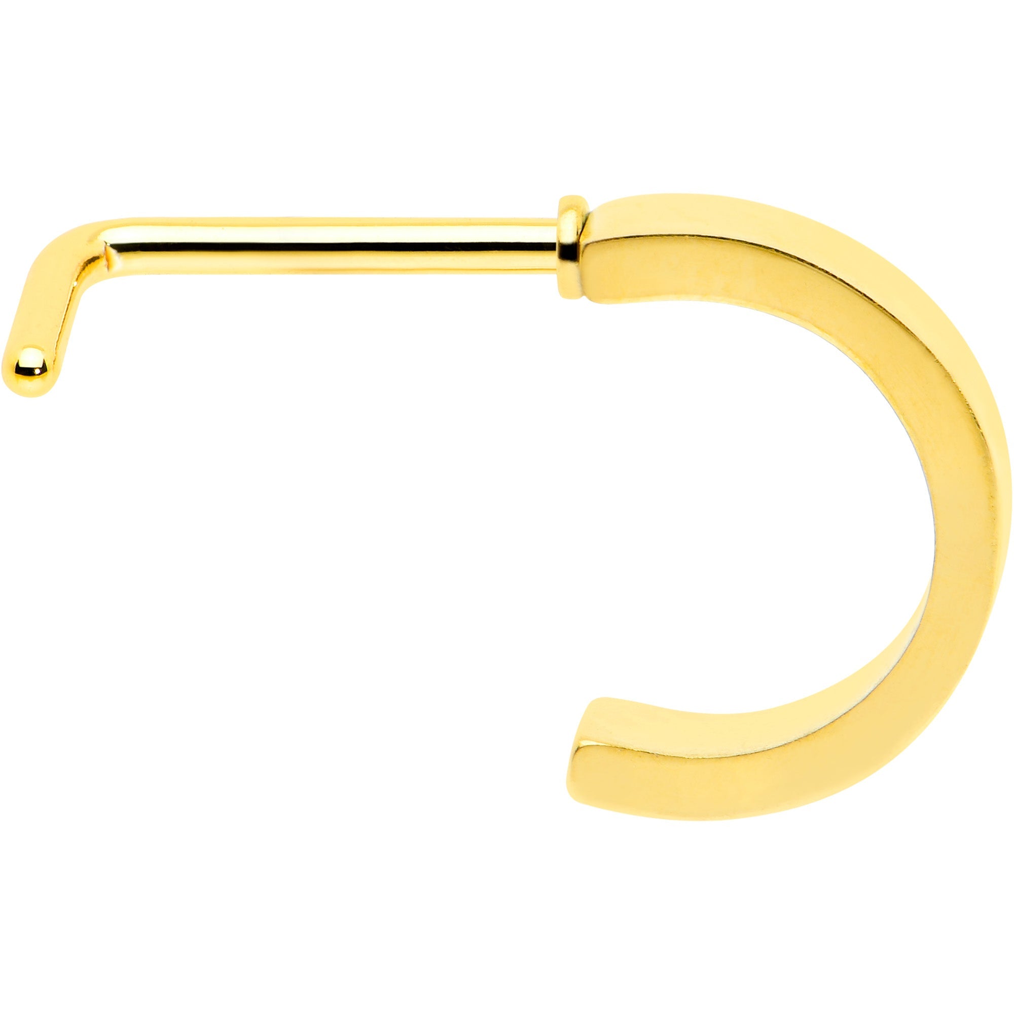 BodyCandy 20G 1/4 Gold Tone Simply Smooth Faux Hoop L Shape Nose Ring — lifestyle context