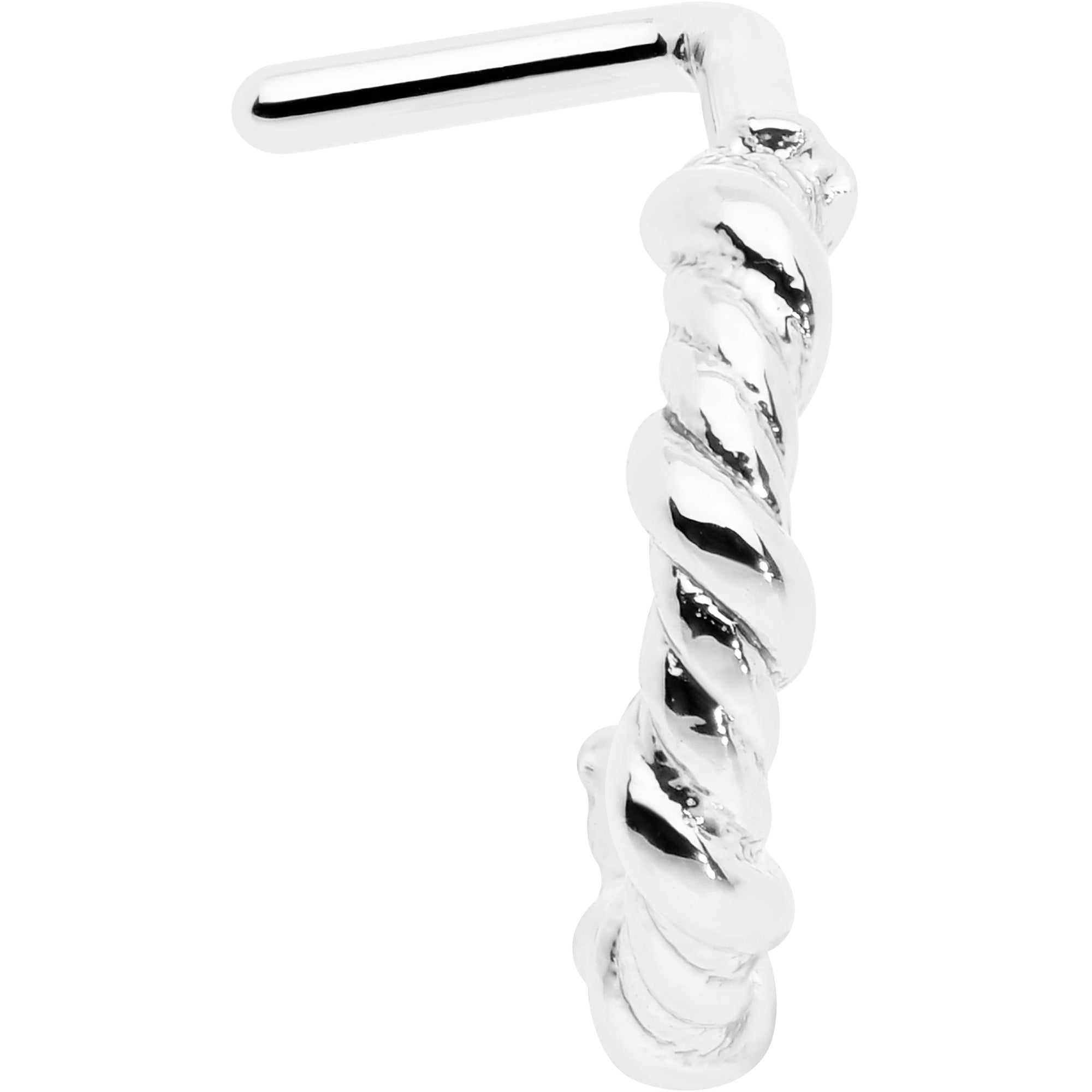 BodyCandy 20G 1/4 Wicked Wire Faux Hoop L Shape Nose Ring — detail close-up