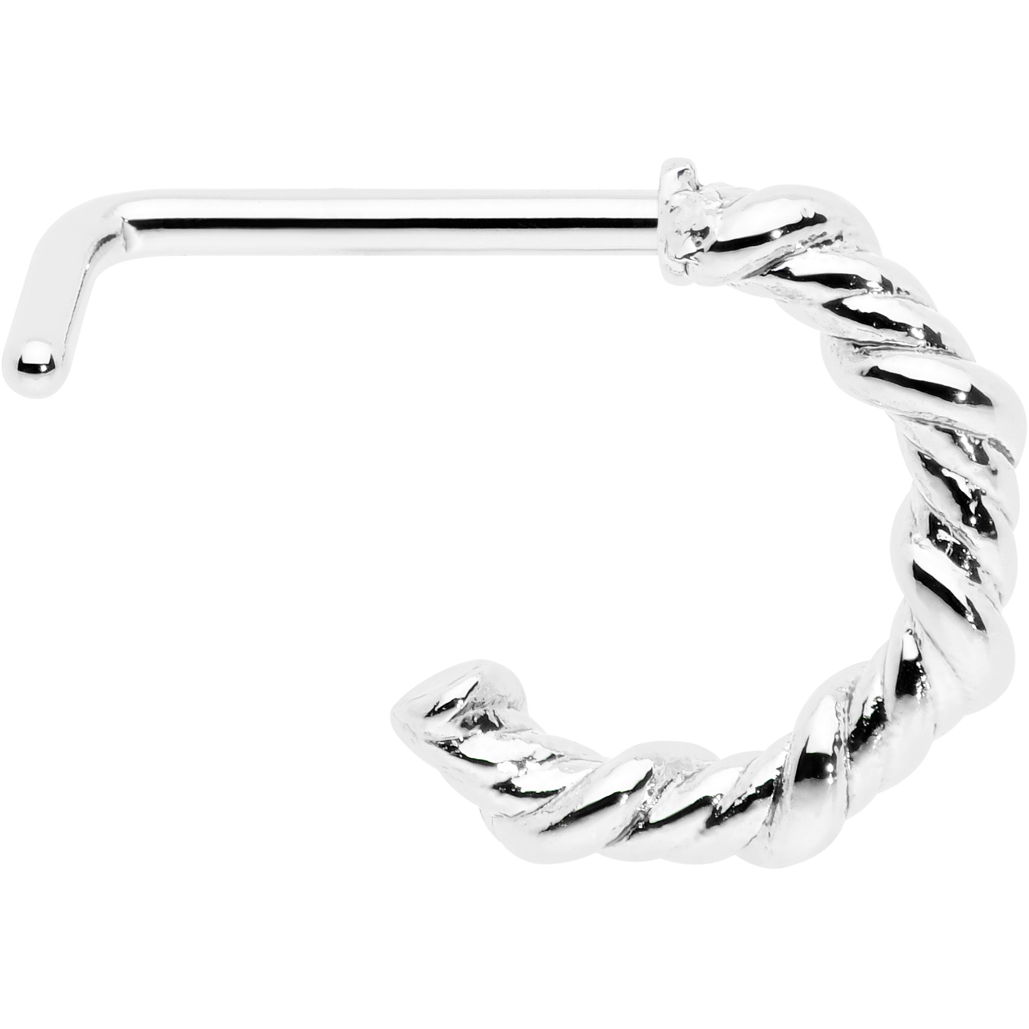 BodyCandy 20G 1/4 Wicked Wire Faux Hoop L Shape Nose Ring — lifestyle context
