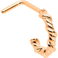 BodyCandy 20G 1/4 Rose Gold Tone Wicked Wire Faux Hoop L Shape Nose Ring — main product shot