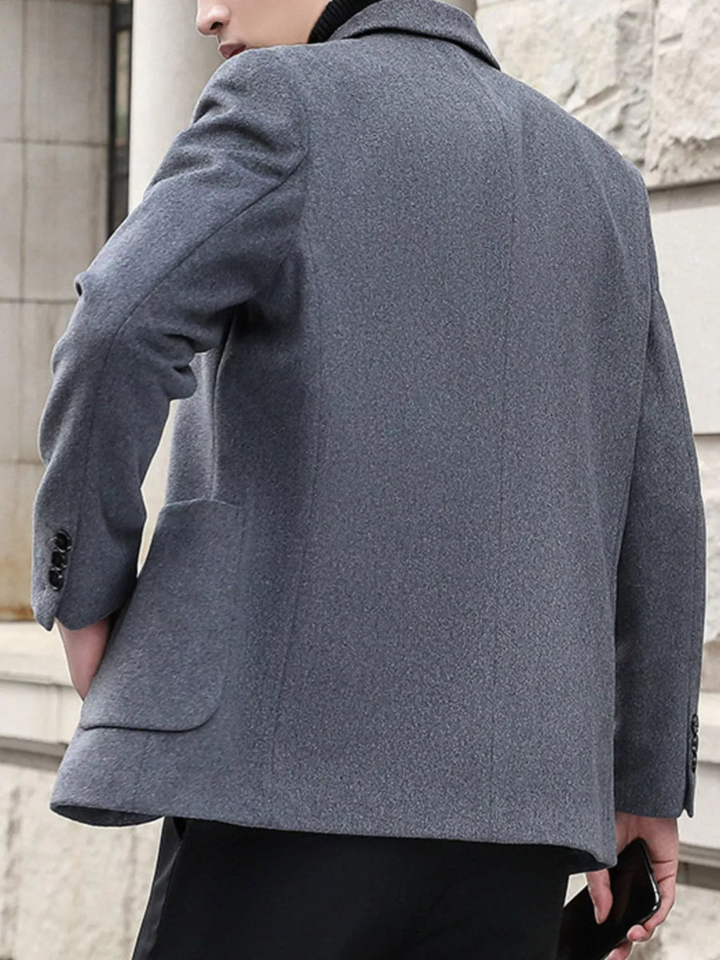 Men's Plus Size Lapel Collar Long Sleeve Blazer
