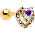 BodyCandy 16G 1/4 Aurora Gem Gold Tone Rococo Heart Cartilage Tragus Earring — main product shot