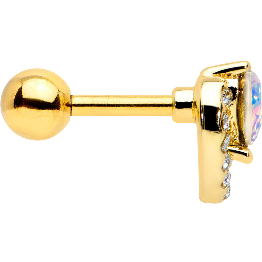 BodyCandy 16G 1/4 Aurora Gem Gold Tone Rococo Heart Cartilage Tragus Earring — lifestyle context
