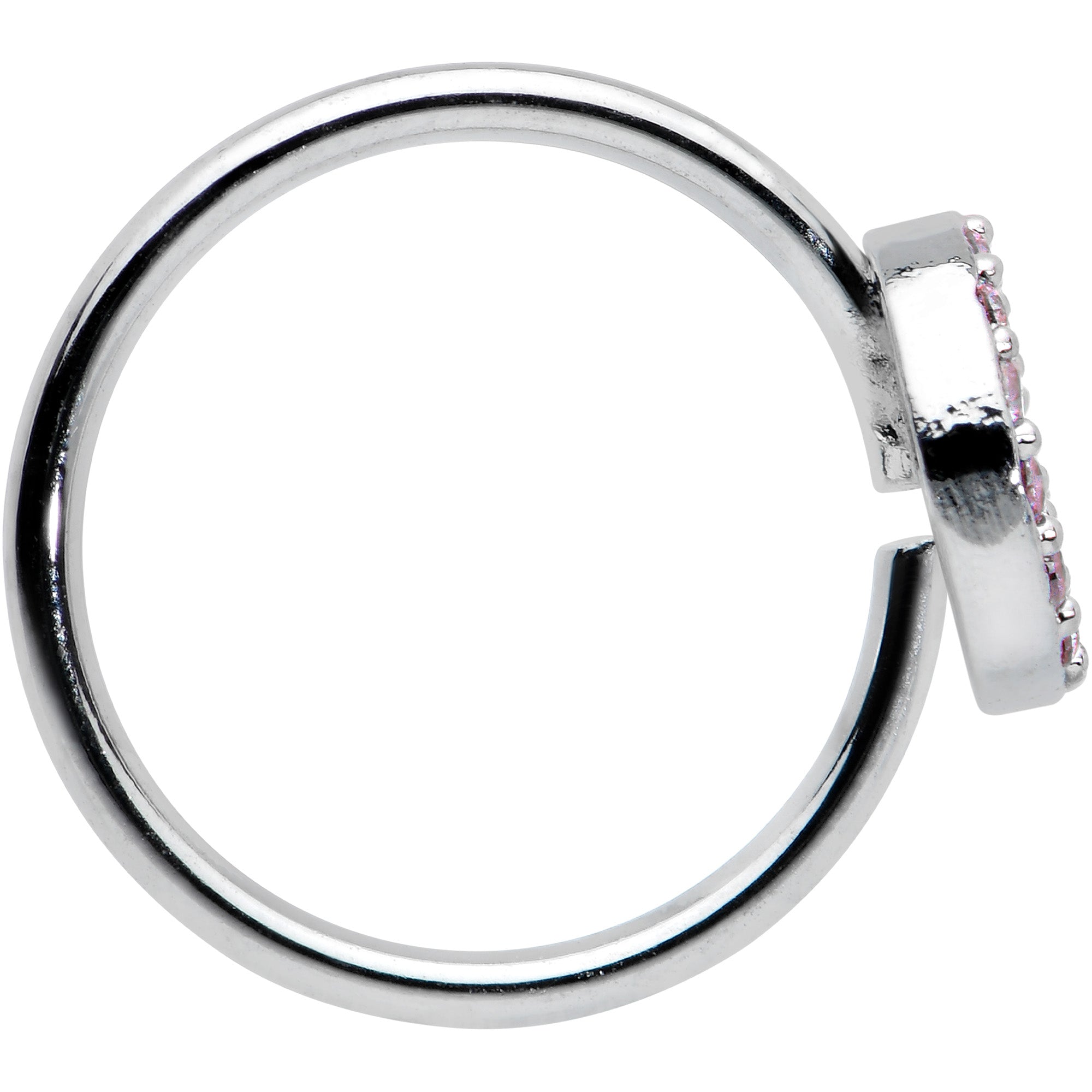 BodyCandy 20G 5/16 Faint Pink Gem Retro Peace Sign Seamless Nose Hoop — lifestyle context
