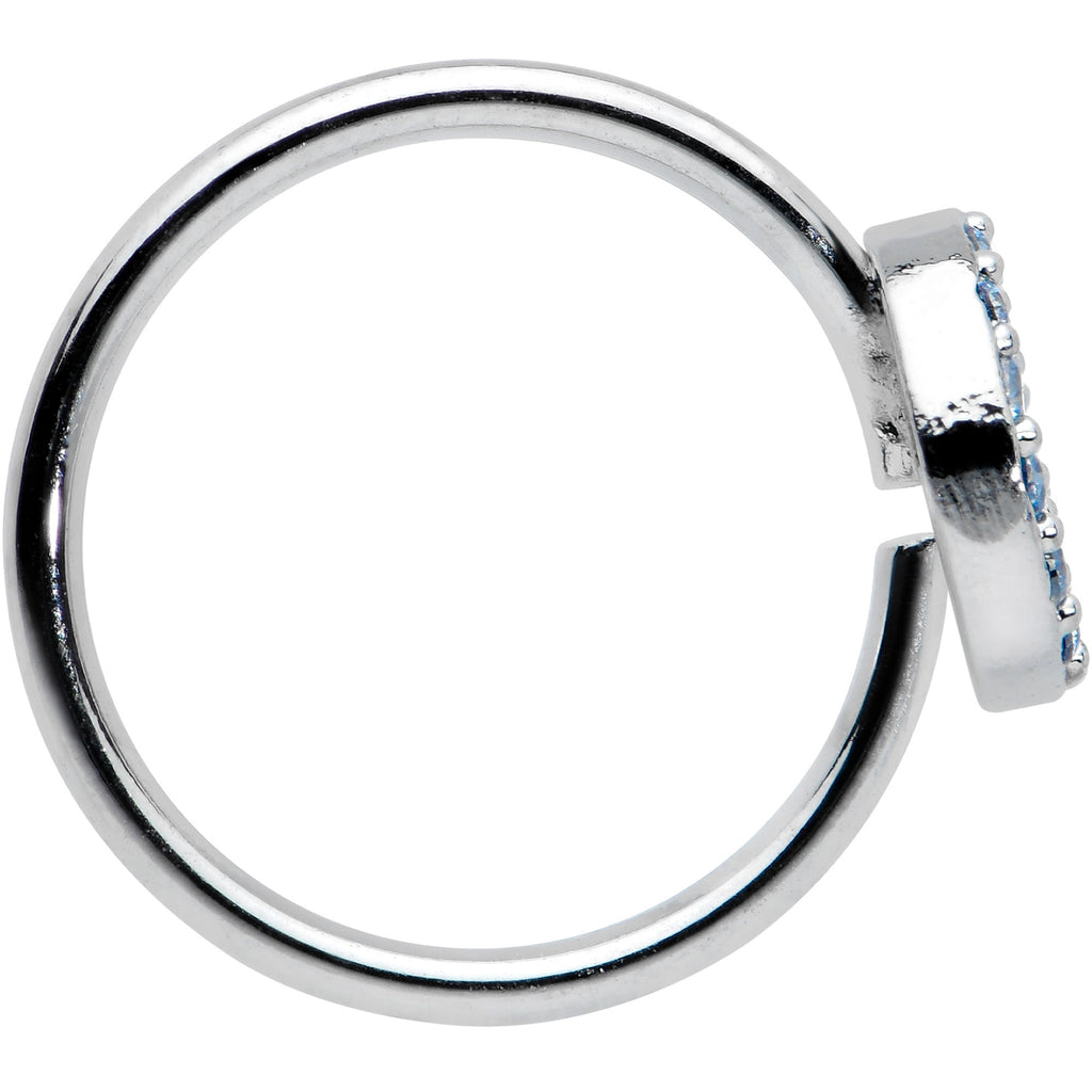 BodyCandy 20G 5/16 Blue Gem Retro Peace Sign Seamless Nose Hoop — lifestyle context