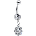 BodyCandy Clear Gem Whimsy Flower Dangle Belly Ring — main product shot