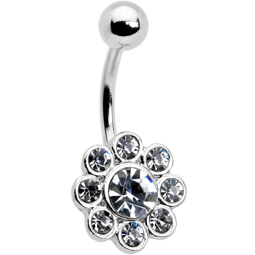 BodyCandy Clear Gem Whimsy Flower Belly Ring — main product shot