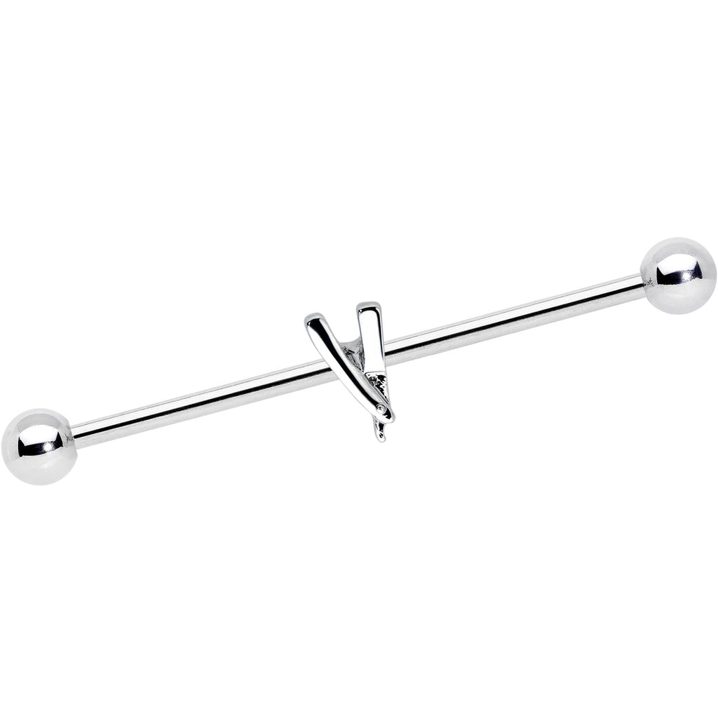 BodyCandy 14G Straight Razor Industrial Barbell 38mm — main product shot