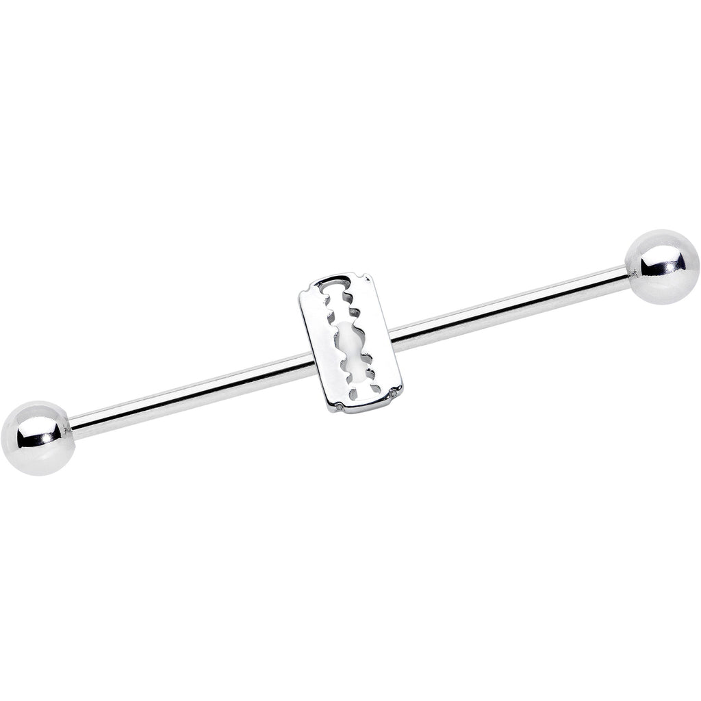 BodyCandy 14G Razor Blade Industrial Barbell 38mm — main product shot