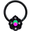 BodyCandy 16G 3/8 Purple Tourmaline Black Lacy Drop Hinged Segment Ring — main product shot