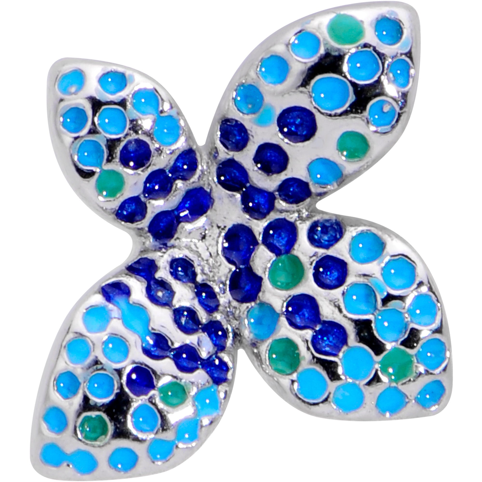 BodyCandy 16G 5/16 Glamour Butterfly Labret Monroe Tragus — detail close-up