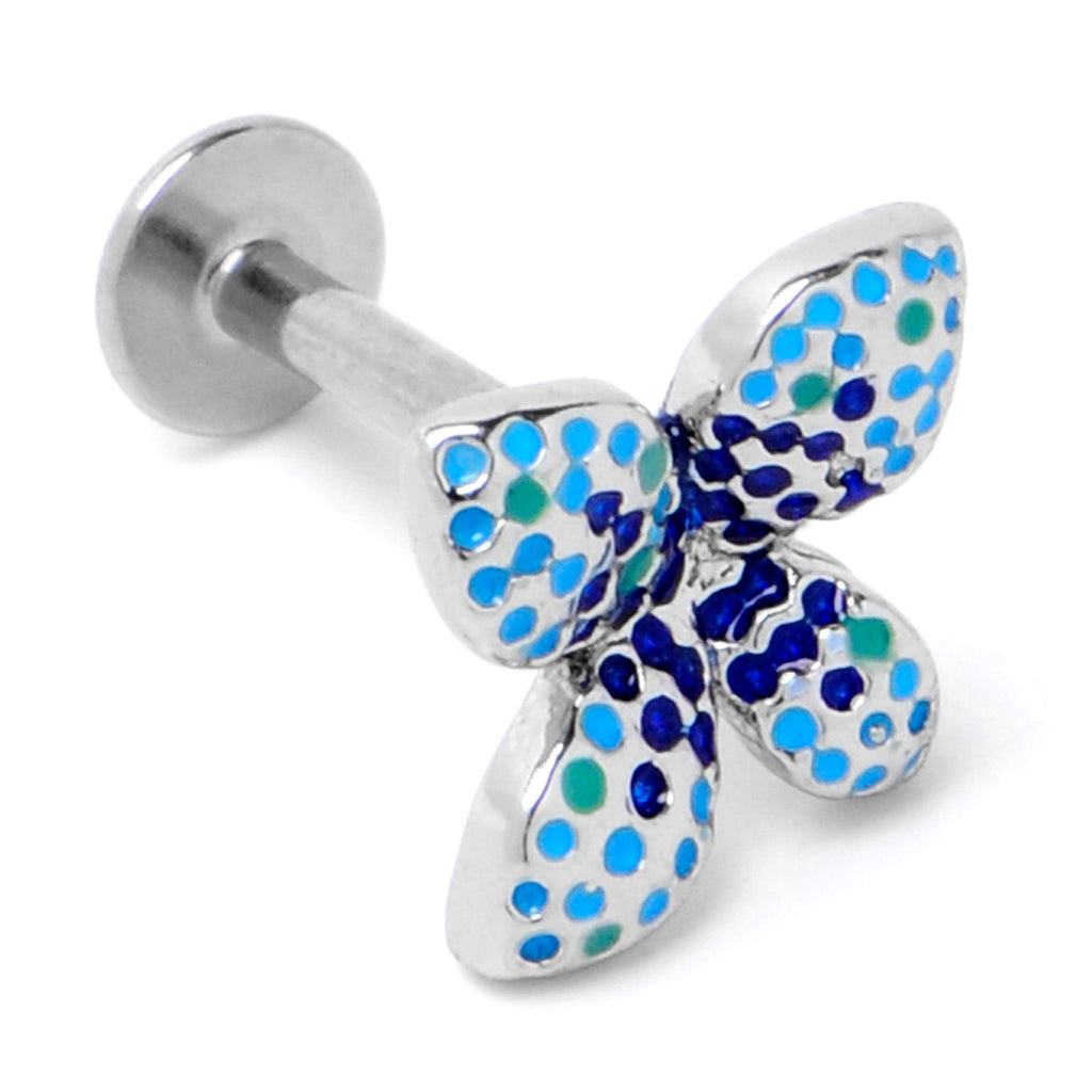 BodyCandy 16G 5/16 Glamour Butterfly Labret Monroe Tragus — back view