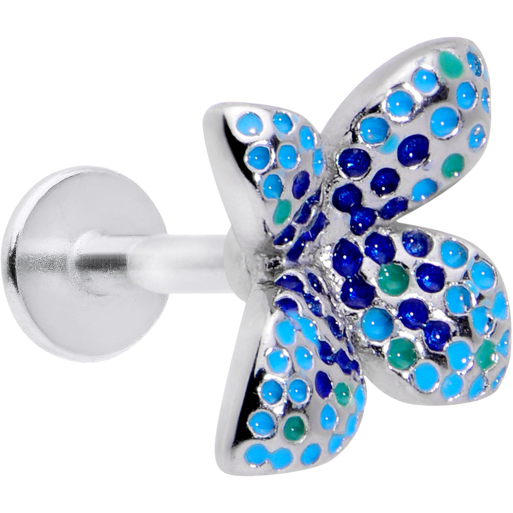 BodyCandy 16G 1/4 Glamour Butterfly Labret Tragus — main product shot