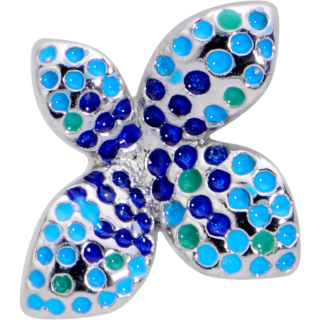 BodyCandy 16G 1/4 Glamour Butterfly Labret Tragus — detail close-up