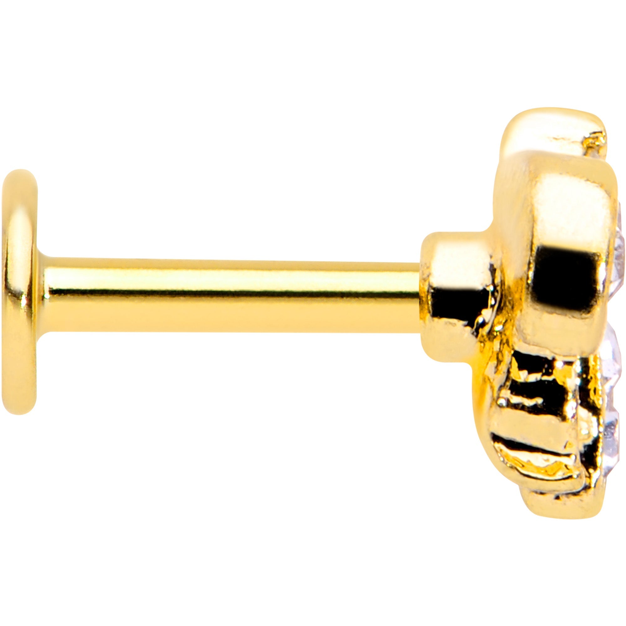 BodyCandy 16G 1/4 White Yellow Gem Gold Tone Fashion Winged Bug Labret — lifestyle context