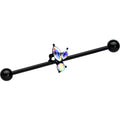 BodyCandy 14G Aurora CZ Gem Black Fleur de Lis Butterfly Industrial Barbell 38mm — main product shot