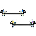 BodyCandy 14G 19mm Aurora CZ Gem Black Fleur de Lis Butterfly Barbell Nipple Ring Set — main product shot