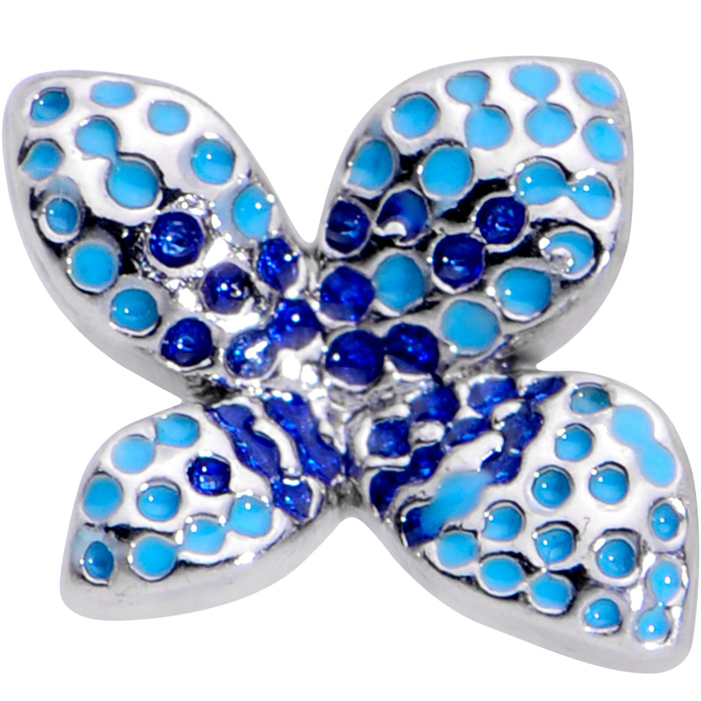 BodyCandy 20G 7mm Glamour Butterfly L Shape Nose Ring — detail close-up