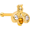 BodyCandy 20G 1/4 Yellow Gem Gold Tone Fashion Bug Nose Bone — main product shot