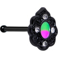 BodyCandy 20G 1/4 Purple Tourmaline Black Lacy Drop Nose Bone — main product shot