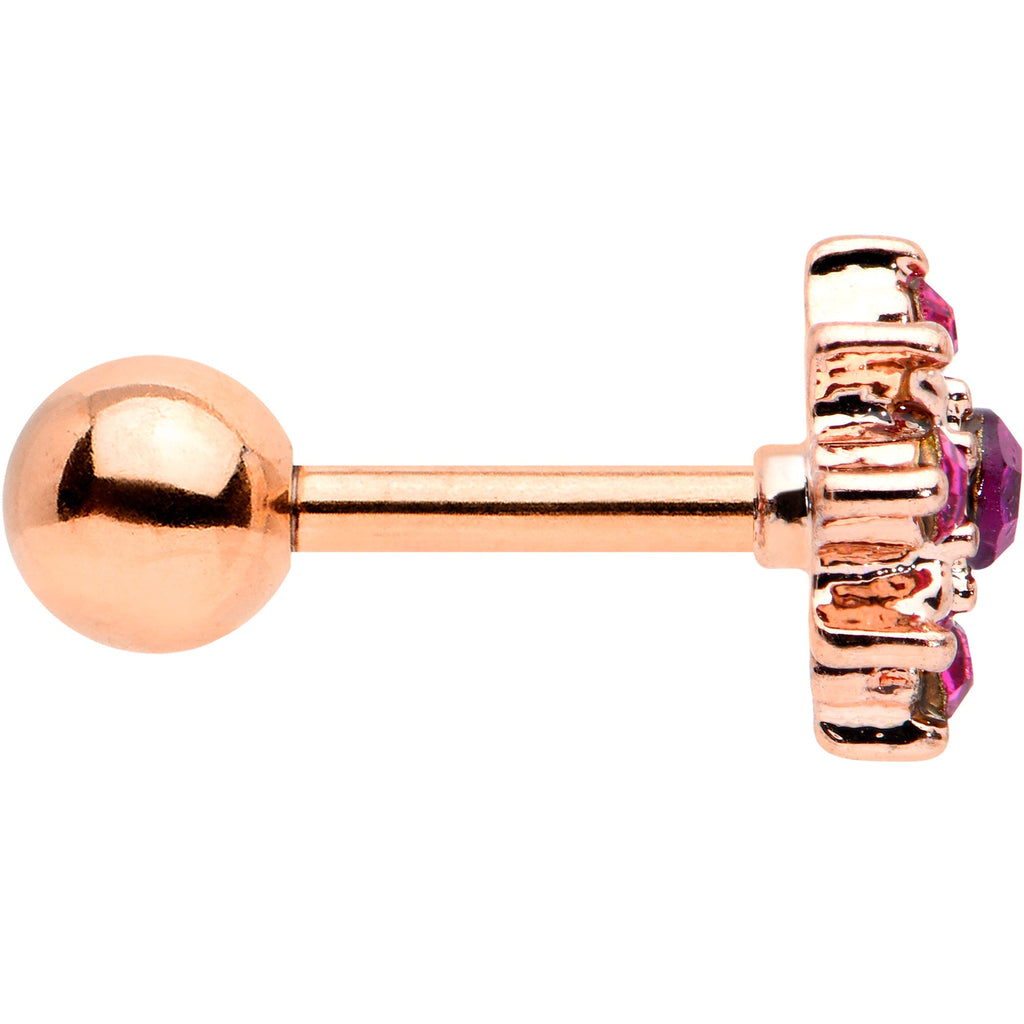 BodyCandy 16G 1/4 Pink Gem Rose Gold Tone Rococo Star Cartilage Tragus — lifestyle context