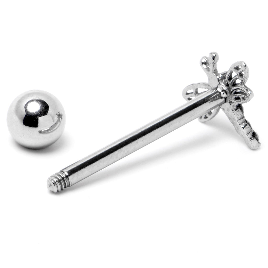 BodyCandy Aurora Gem Ornate Dragonfly Barbell Tongue Ring — alternative angle