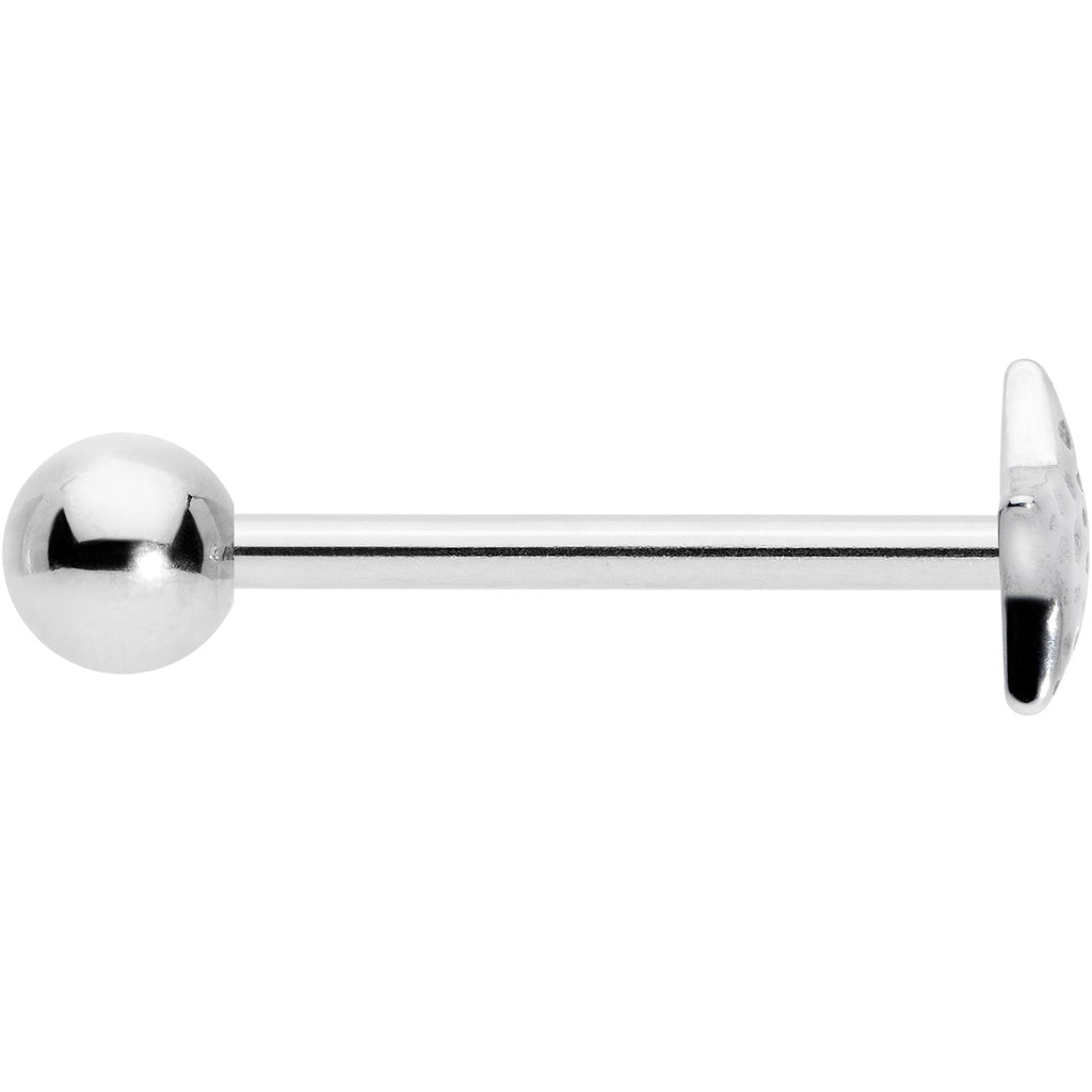 BodyCandy 316L Surgical Steel Texture Star Barbell Tongue Ring — lifestyle context