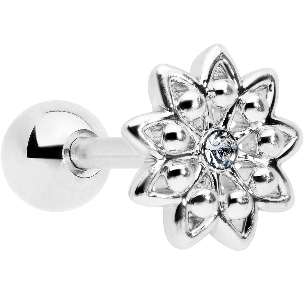 BodyCandy 16G 1/4 Clear Gem Starry Flower Cartilage Tragus Earring — main product shot