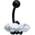 BodyCandy White Howlite Stone Black Claw Belly Ring — main product shot