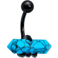 BodyCandy Blue Turquoise Stone Black Claw Belly Ring — main product shot