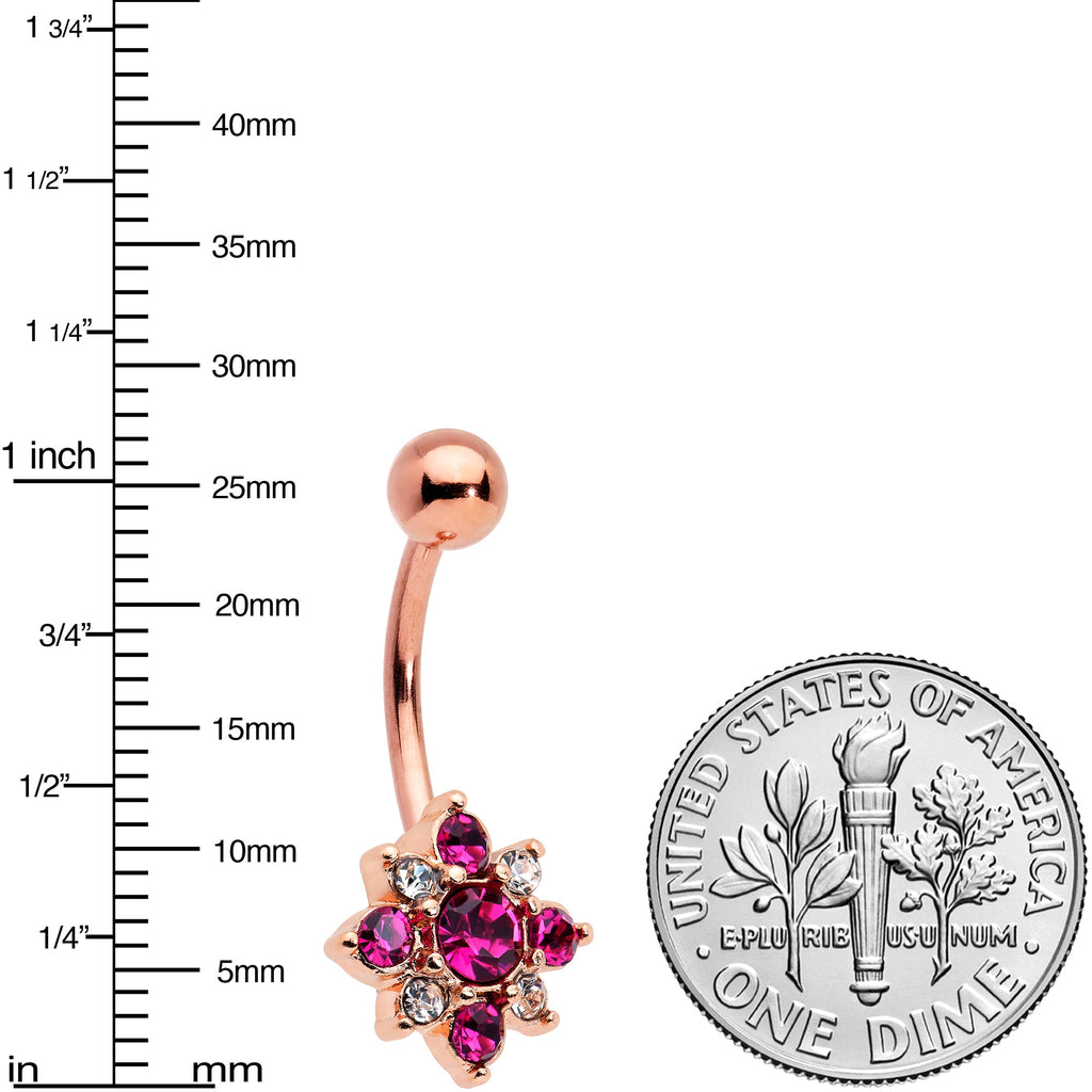 BodyCandy Pink Clear Gem Rose Gold Tone Rococo Star Belly Ring — lifestyle context
