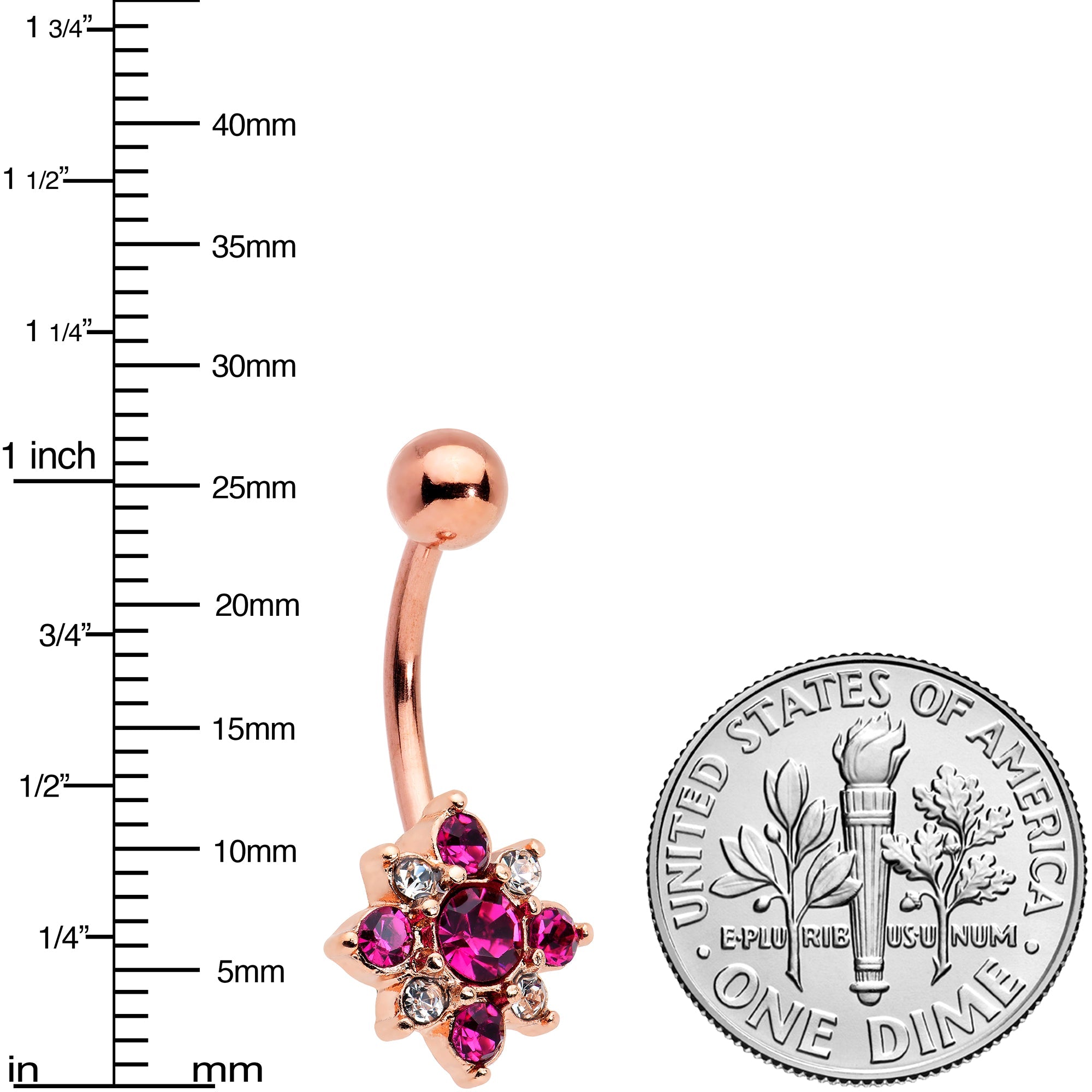 BodyCandy Pink Clear Gem Rose Gold Tone Rococo Star Belly Ring — lifestyle context