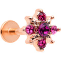 BodyCandy 16G 5/16 Pink Gem Rose Gold Tone Sumptuous Star Labret Tragus — main product shot