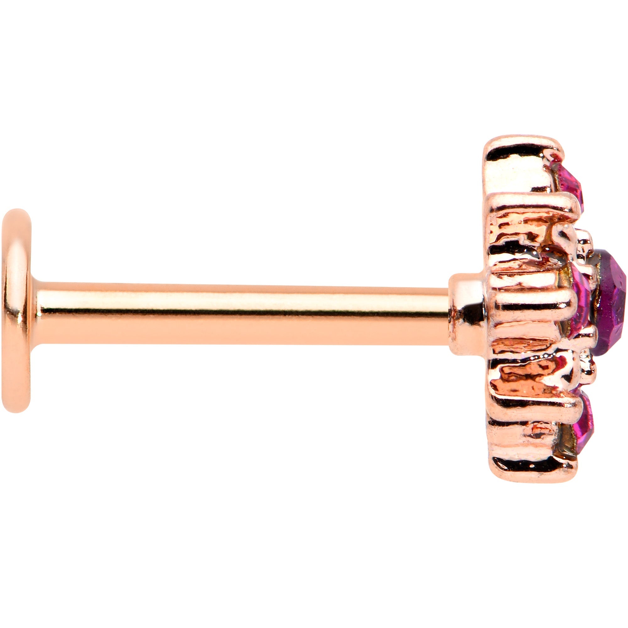 BodyCandy 16G 5/16 Pink Gem Rose Gold Tone Sumptuous Star Labret Tragus — lifestyle context